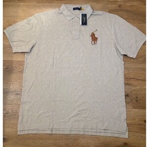 Polo Ralph Lauren Mens 3XT Beige Big Pony Classic Fit Polo Shirt NWT